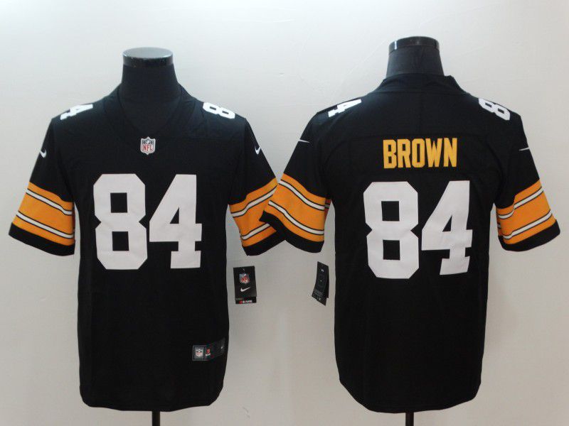 Men Pittsburgh Steelers 84 Brown Black Nike Vapor Untouchable Limited NFL Jerseys